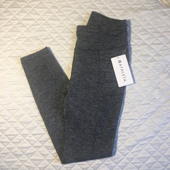 Athleta Pants - Athleta High Waisted Herringbone Navy Leggings M